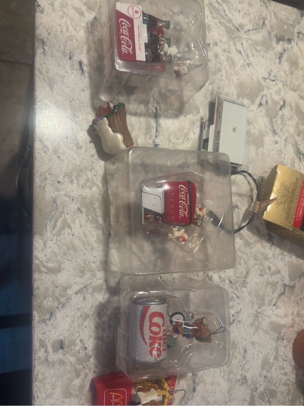 Coca-Cola Red and White Holiday Bottle & Can Ornaments